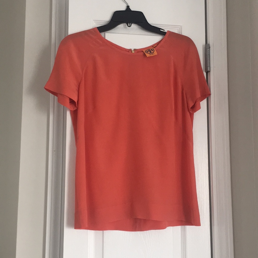 Tory Burch short sleeve mango shirt silk